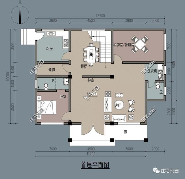 天博官网入口10x137米3层农村平顶别墅小堂屋+花园屋顶南方人的最爱(图3)