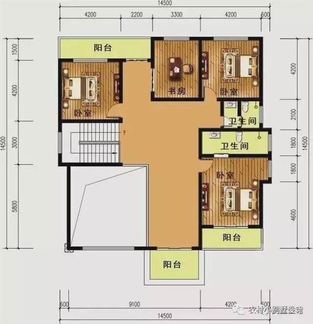 天博体育官方平台入口145X145米二层层农村小别墅外观简约豪华大气挑空客厅(图3)