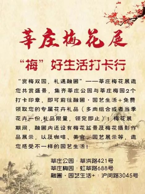 天博莘庄梅展18日开幕新增南闵行分会场、还有1000份新春礼物……打卡全攻略来了(图12)