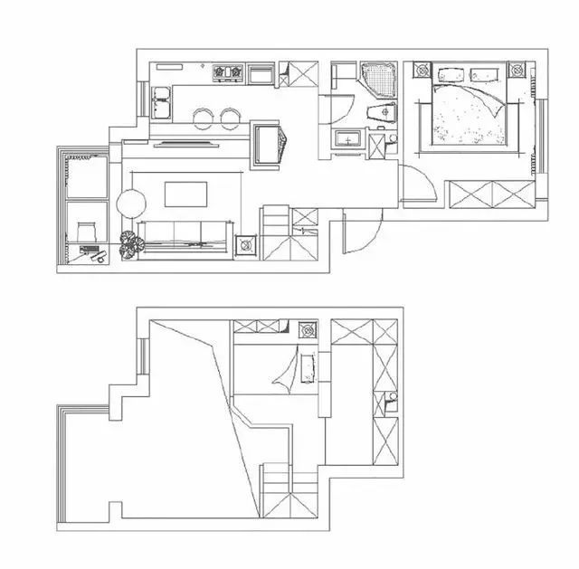 天博55平loft公寓有两间卧室阳台榻榻米还能当一间房优秀！(图1)