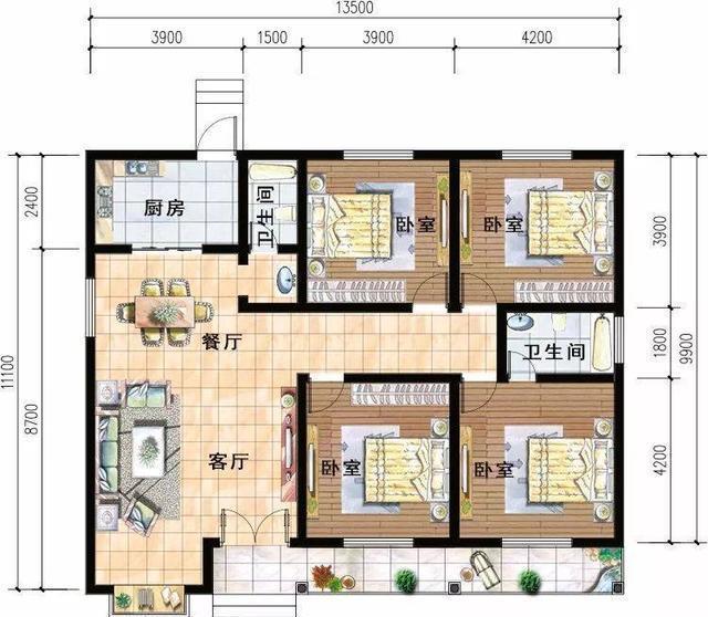 天博体育官方平台入口3款经典实用的一层别墅户型第一款建好谁看谁羡慕(图4)