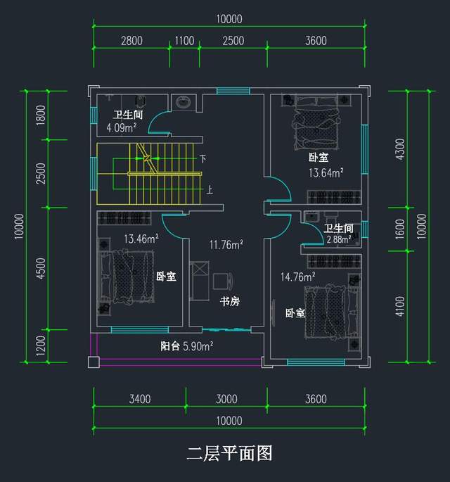 天博体育官方平台入口20种二层小别墅设计图：打造经济大方、舒适实用的100平米别(图3)