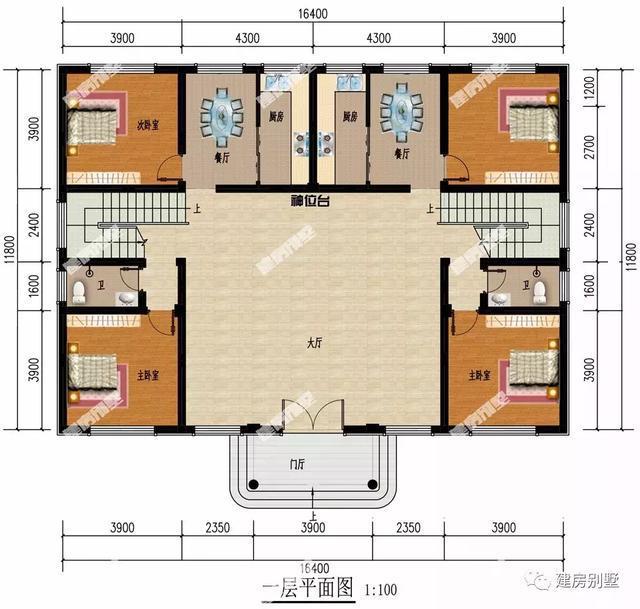 天博带大堂屋5开间设计的双拼别墅简单实用造价低关键是很旺(图1)