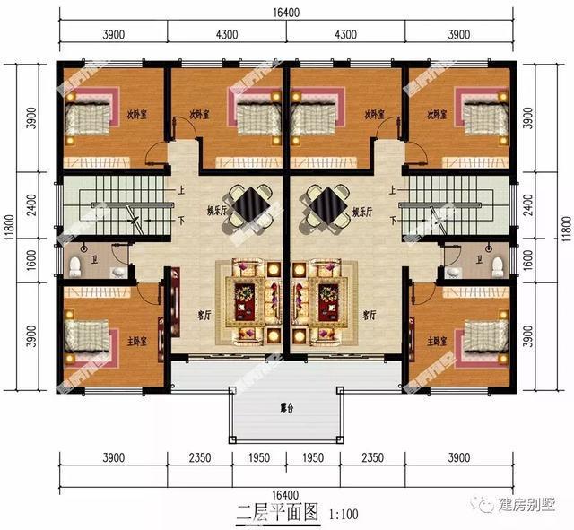 天博带大堂屋5开间设计的双拼别墅简单实用造价低关键是很旺(图2)