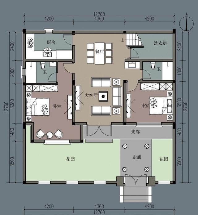 天博体育官方平台入口农村自建中式小院面宽才12米多5室1厅还有花园看着让人心动(图3)