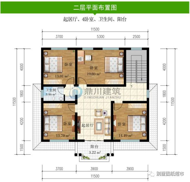 天博体育官方平台入口11×11米二层别墅方正占地对称外观农村建房主体29万(图4)