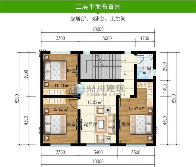 天博体育官方平台入口10×7米二层别墅简约平屋顶屋顶晒台很实用农村建房主体18万(图4)