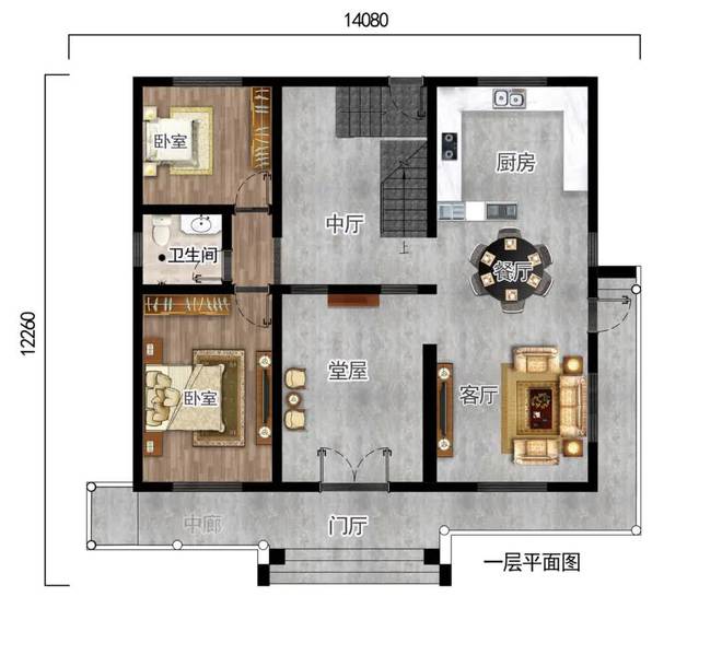 天博官网入口14×12三层农村别墅6室4厅好格局村里人见人爱(图2)