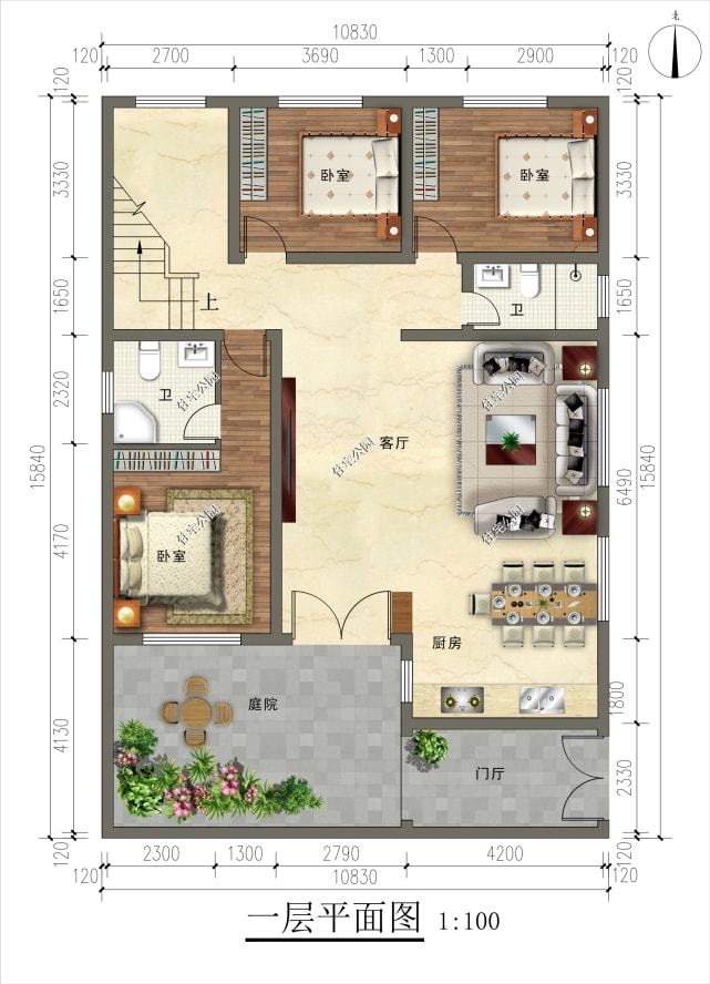 天博体育官方平台入口10×15米二层农家小院简单易建造东墙无窗设计太适合农村了(图3)