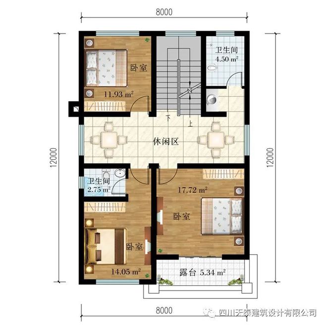 天博官网入口成都大邑二层新中式别墅设计图纸 农村两开间别墅定制设计图纸(图4)