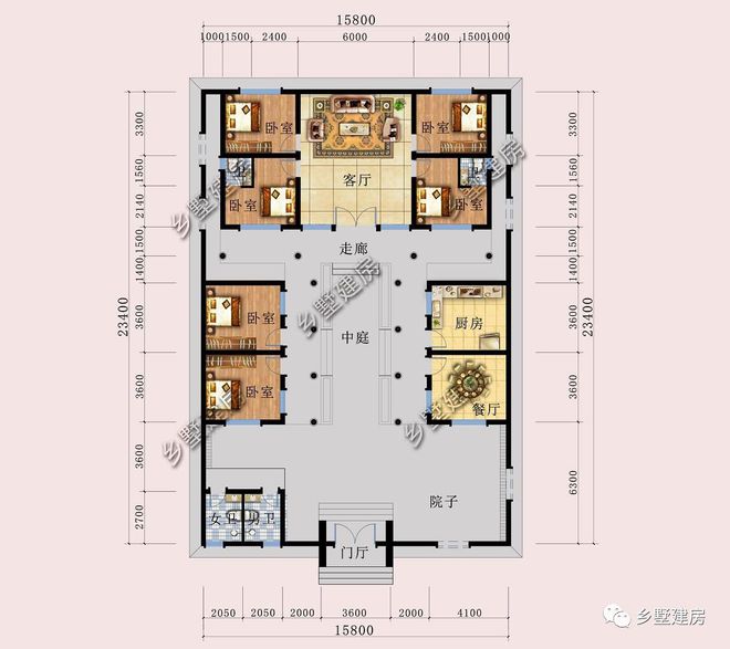 天博26万建一套四合院别墅用中式的韵味抒写多彩农村生活！(图2)