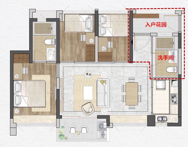 天博体育官方平台入口入户花园装洗手盆、一栋别墅4个入口！来看看这些防疫户型设计(图2)