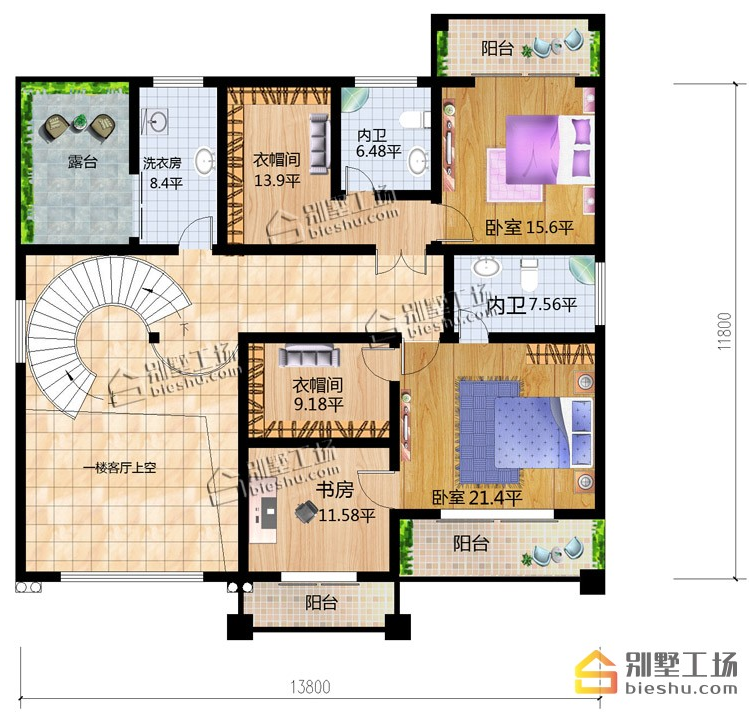 天博带车库泳池的二层豪华别墅设计图气派非常(图4)