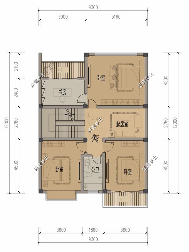 天博官网江西上饶李家新中式别墅定制设计四层9X12米(图3)